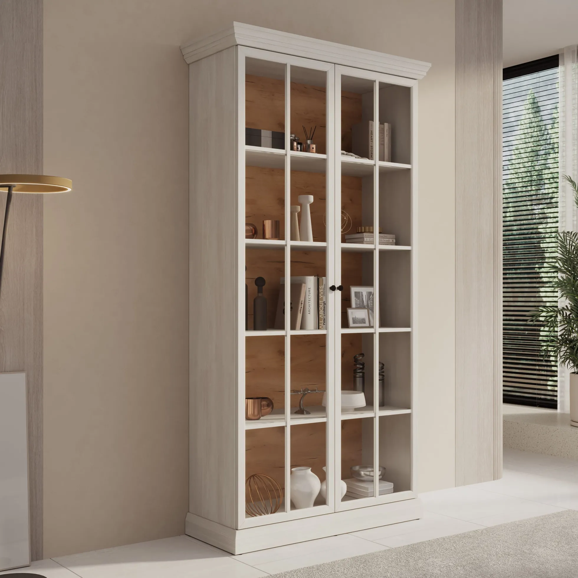 Leroy - Vitrinekast - Wit - 102x41x199 cm