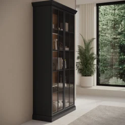 Leroy - Vitrinekast - Zwart - 102x41x199 cm