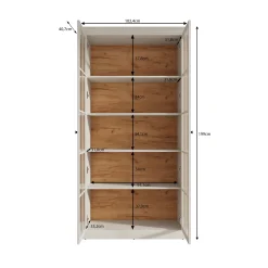 Leroy - Vitrinekast - Zwart - 102x41x199 cm