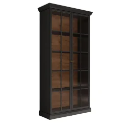 Leroy - Vitrinekast - Zwart - 102x41x199 cm