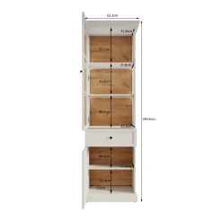 Leroy - Vitrinekast - Zwart - 63x41x199 cm