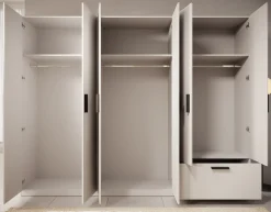 Lillian - Kledingkast 6-deurs - Wit - 270x54x210 cm