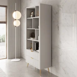 Lima - Boekenkast - Wit - 88x38x194 cm