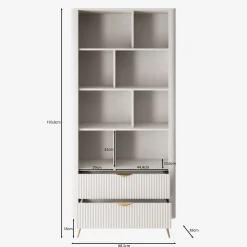 Lima - Boekenkast - Wit - 88x38x194 cm