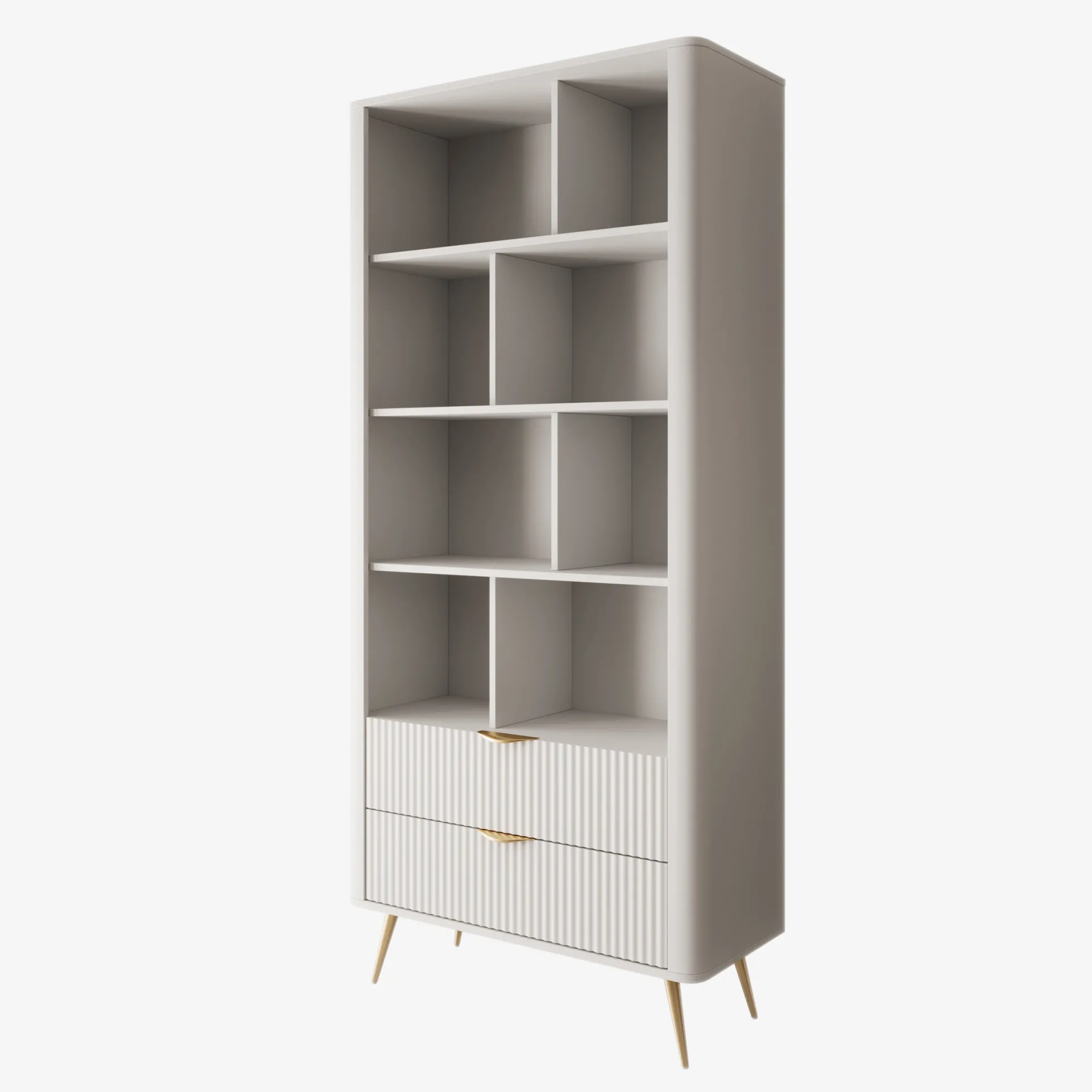Lima - Boekenkast - Wit - 88x38x194 cm