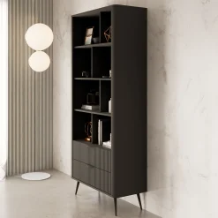 Lima - Boekenkast - Zwart - 88x38x194 cm