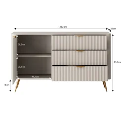 Lima - Dressoir - Beige - 138x38x81 cm