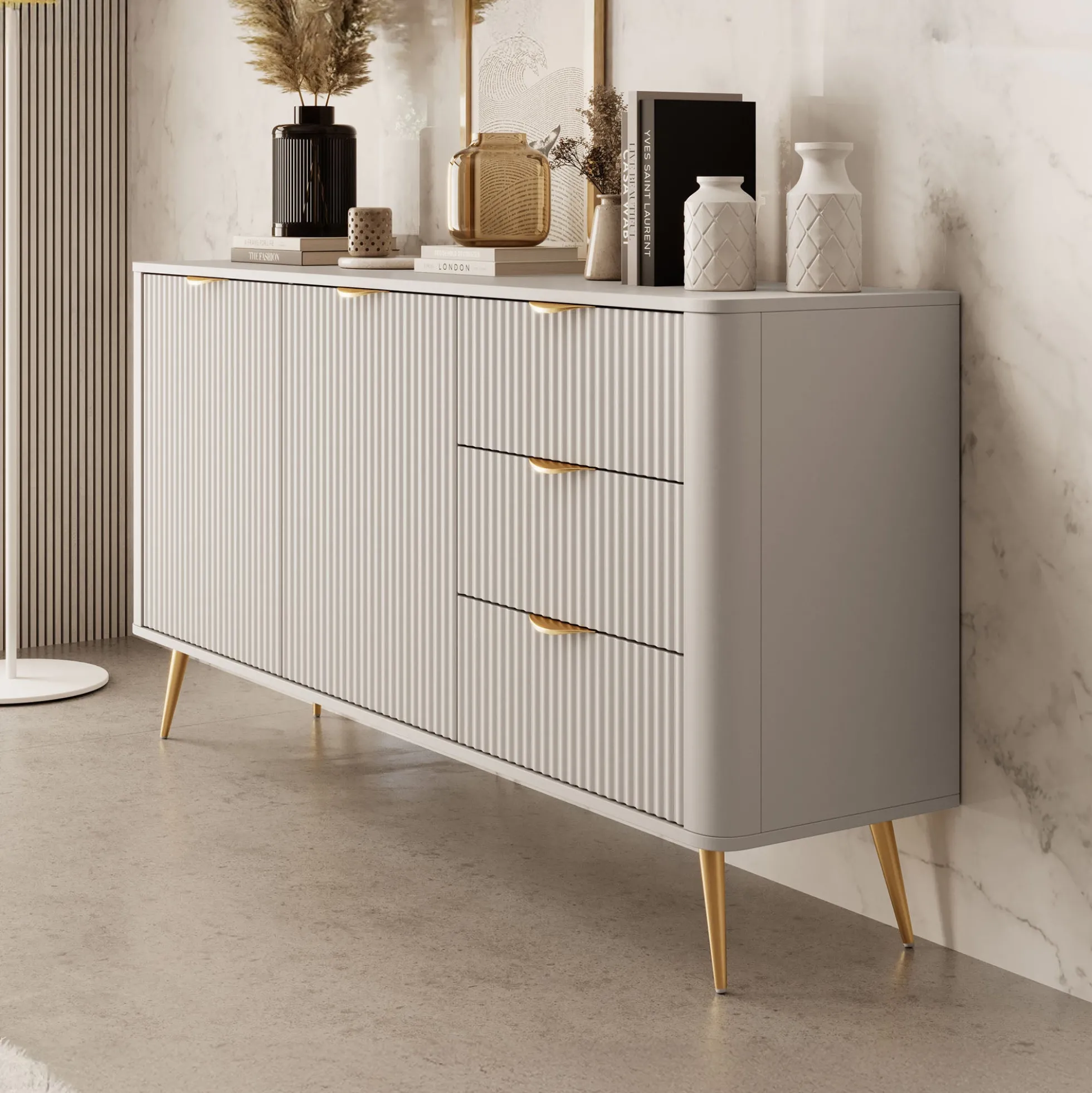 Lima - Dressoir - Beige - 163x38x81 cm