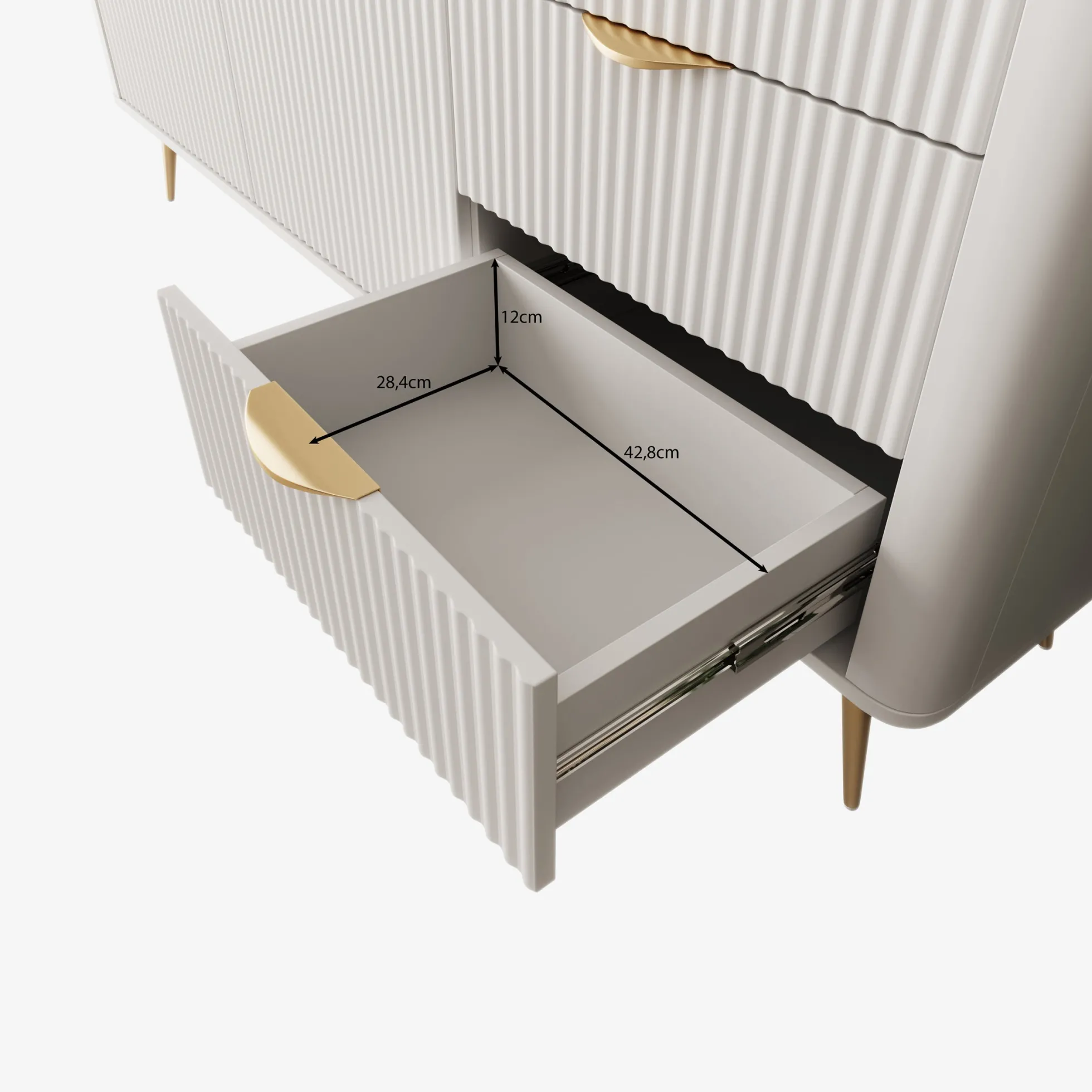 Lima - Dressoir - Wit - 163x38x81 cm