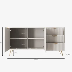 Lima - Dressoir - Wit - 163x38x81 cm