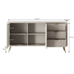 Lima - Dressoir - Zwart - 163x38x81 cm