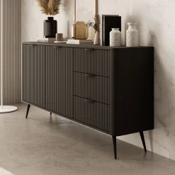 Lima - Dressoir - Zwart - 163x38x81 cm