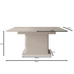 Lima - Eetkamertafel - Uitschuifbaar - Beige - 160-200x90x75 cm
