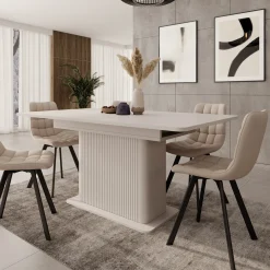 Lima - Eetkamertafel - Uitschuifbaar - Beige - 160-200x90x75 cm