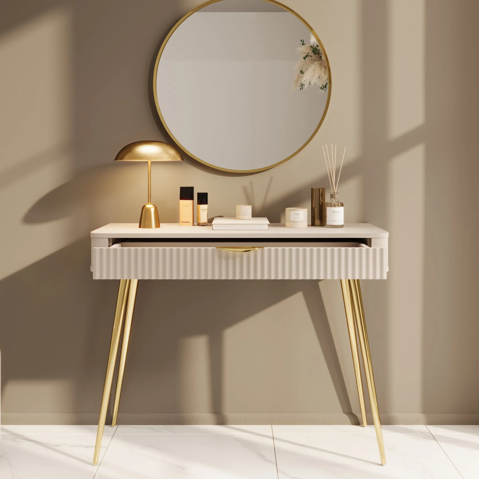 Lima - Kaptafel - Beige - 100x38x78 cm