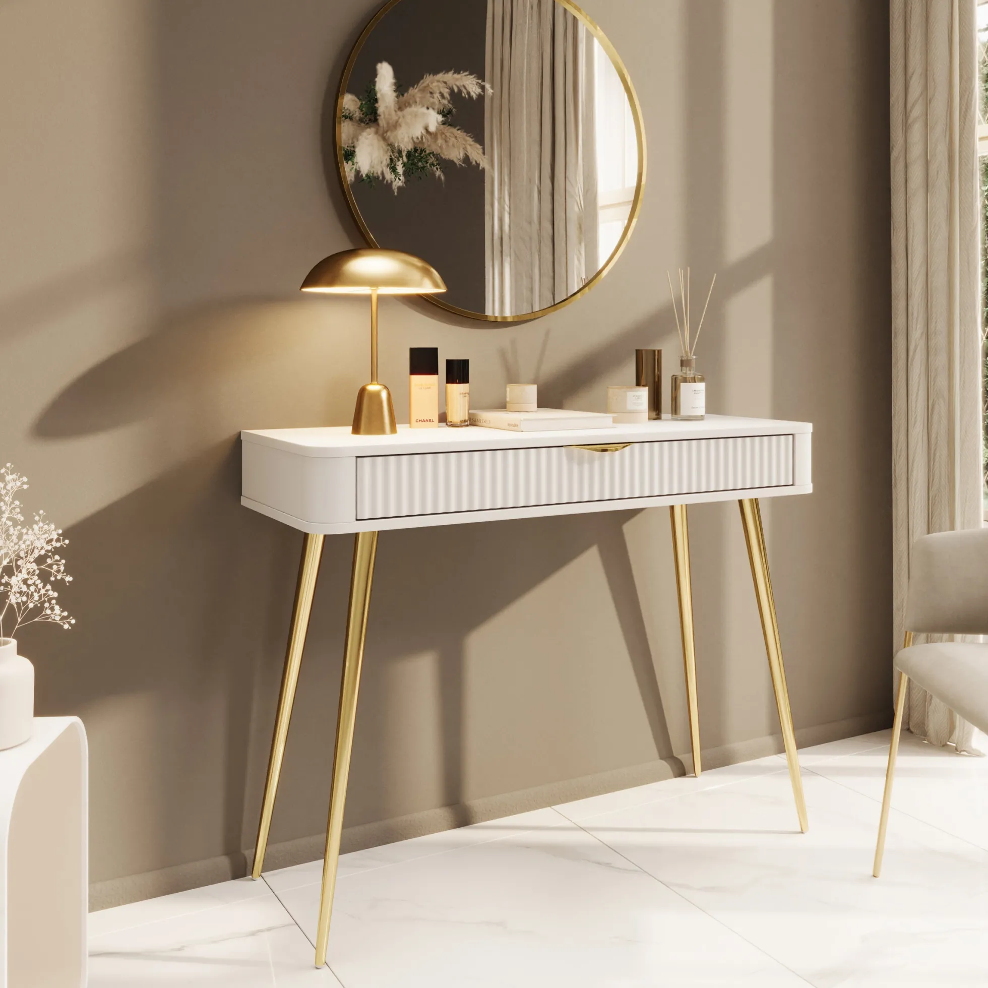 Lima - Kaptafel - Wit - 100x38x78 cm