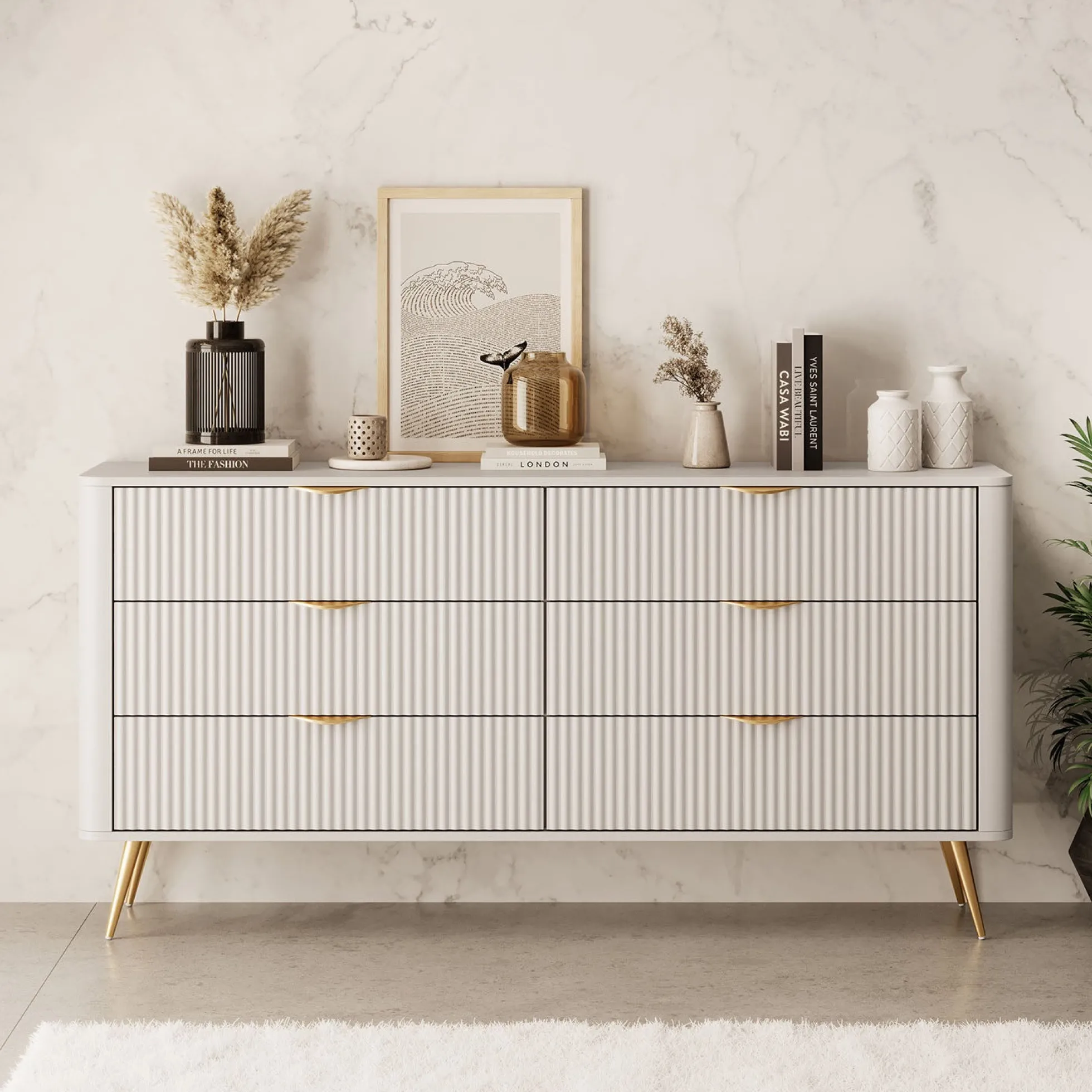 Lima - Ladekast - Beige - 163x38x81 cm