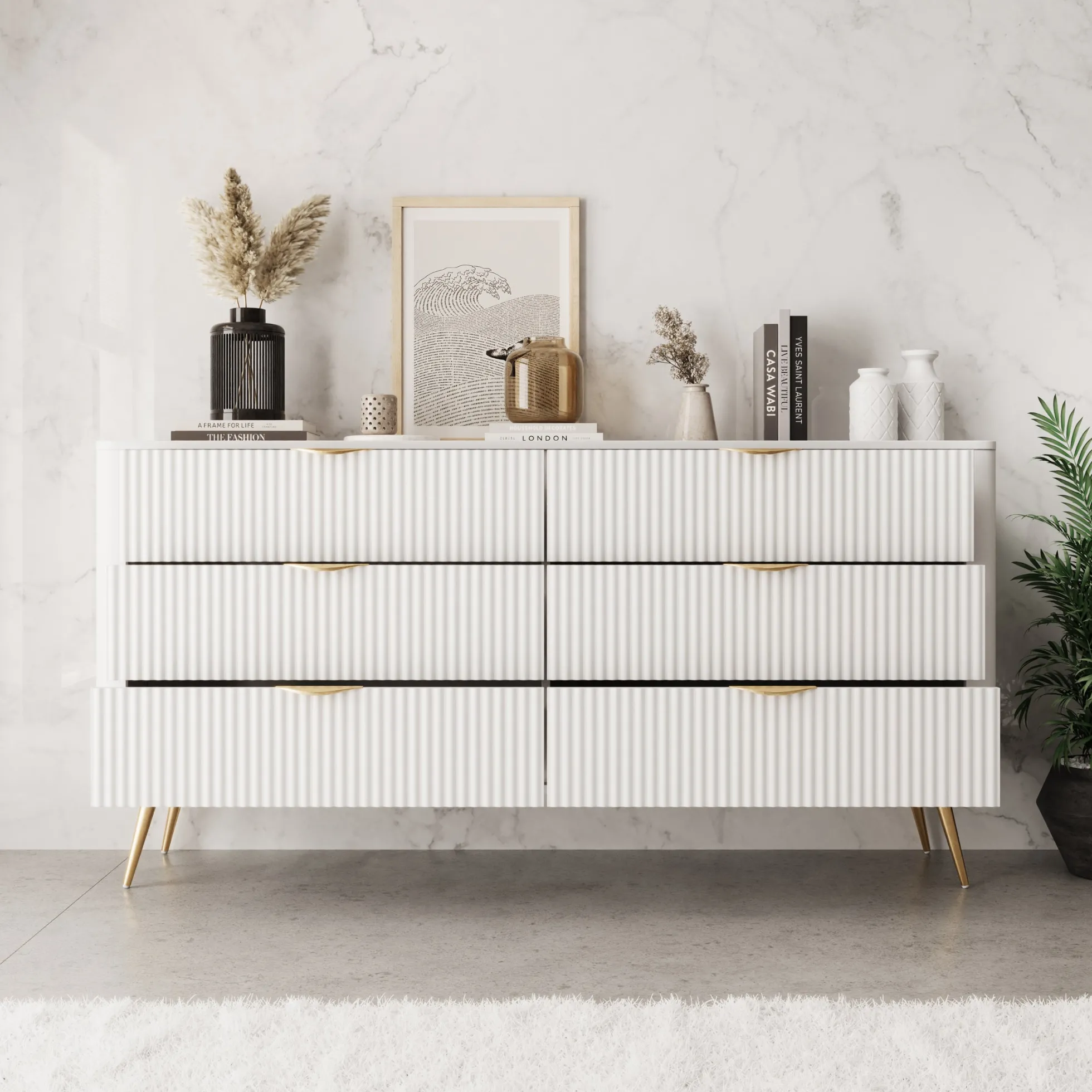 Lima - Ladekast - Wit - 163x38x81 cm