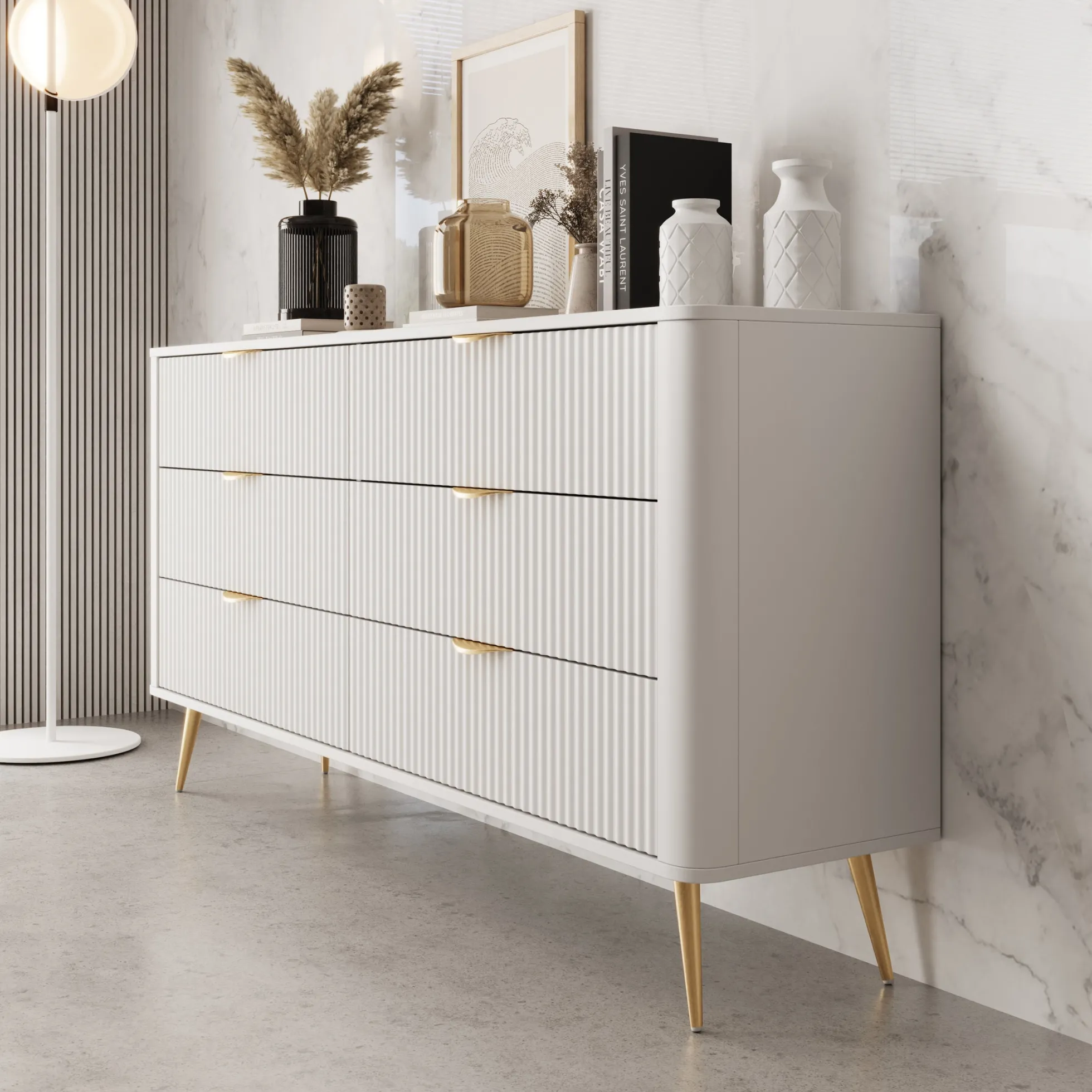 Lima - Ladekast - Wit - 163x38x81 cm