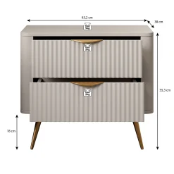 Lima - Nachtkastje - Beige - 63x38x55 cm