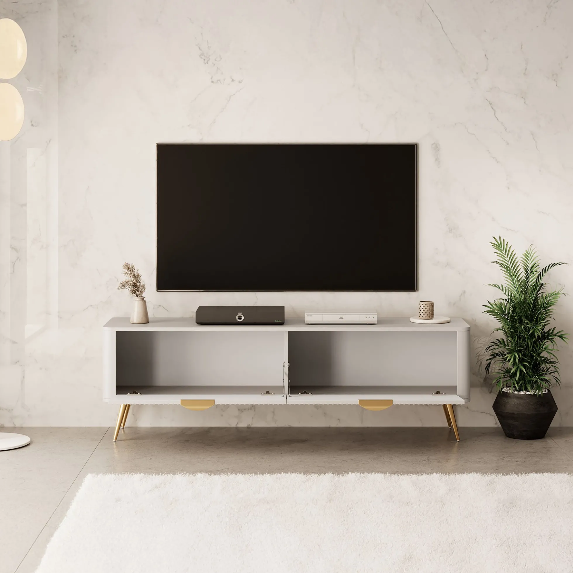 Lima - TV-Meubel - Beige - 163x38x51 cm