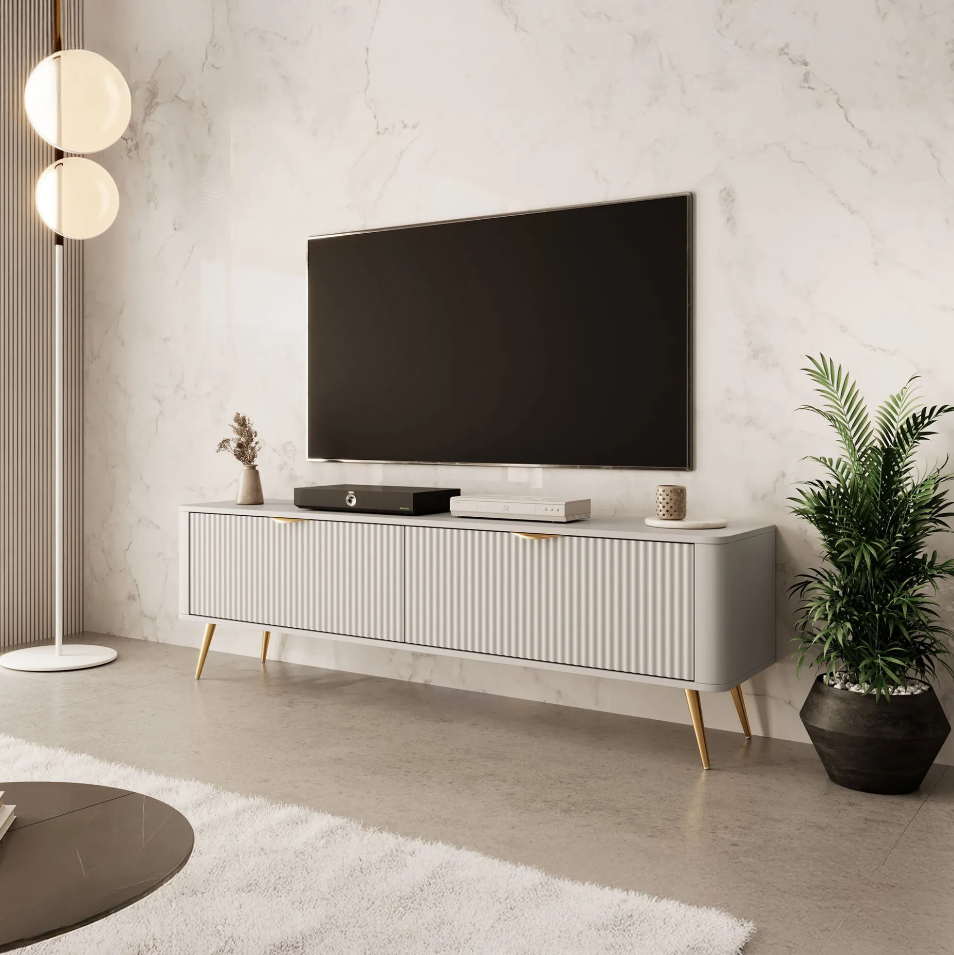 Lima - TV-Meubel - Beige - 163x38x51 cm