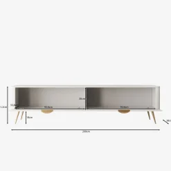 Lima - TV-Meubel - Wit - 200x38x51 cm