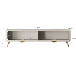 Lima - TV-Meubel - Zwart - 200x38x51 cm