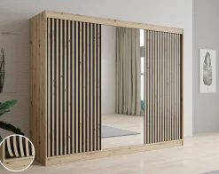 Lisbon 2 - Kledingkast met schuifdeuren - Eiken - 250x62x200 cm