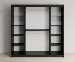 Lisbon 2 - Kledingkast met schuifdeuren - Zwart/eiken - 200x62x200 cm