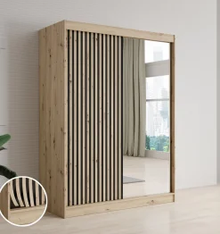 Lisbon 2 - Kledingkast met schuifdeuren - Eiken - 150x62x200 cm