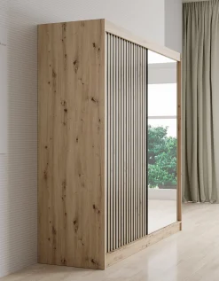Lisbon 2 - Kledingkast met schuifdeuren - Eiken - 200x62x200 cm