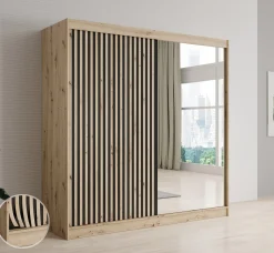 Lisbon 2 - Kledingkast met schuifdeuren - Eiken - 200x62x200 cm