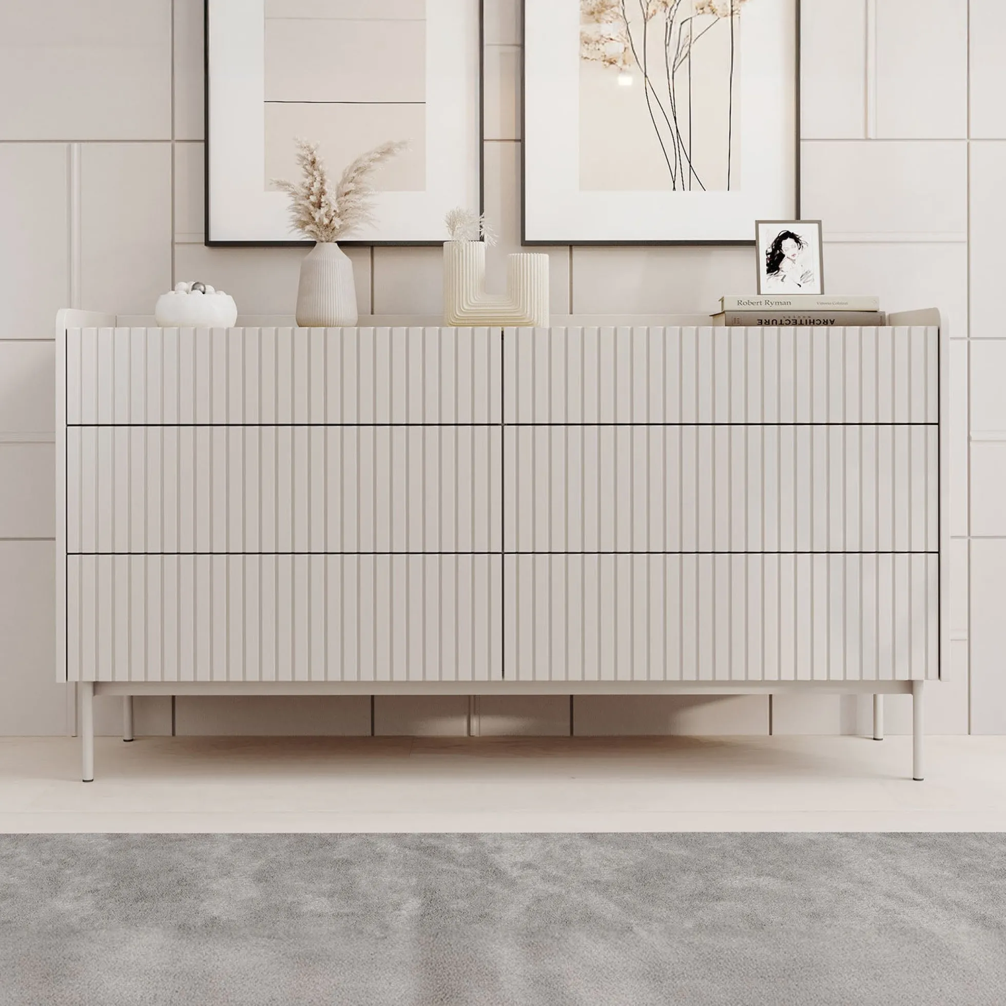 Livako - Ladekast - Beige - 153x38x82 cm