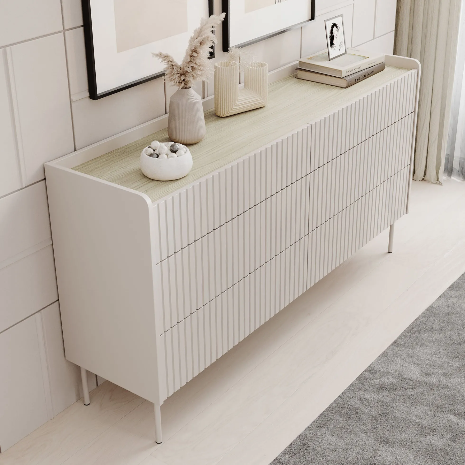 Livako - Ladekast - Beige - 153x38x82 cm