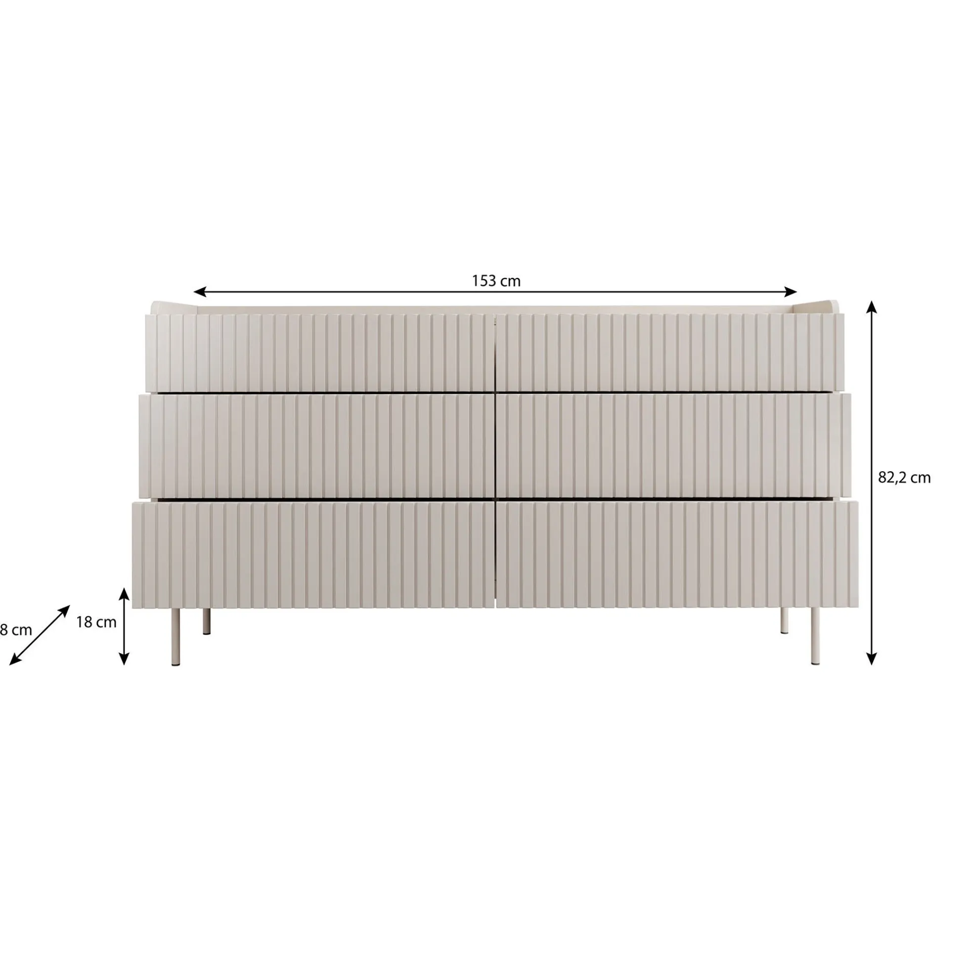 Livako - Ladekast - Beige - 153x38x82 cm