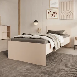 Lombok - Eenpersoonsbed - Beige - 90x200 cm