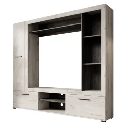 Loni - Wandmeubel - Wit/zwart - 196x35x172 cm