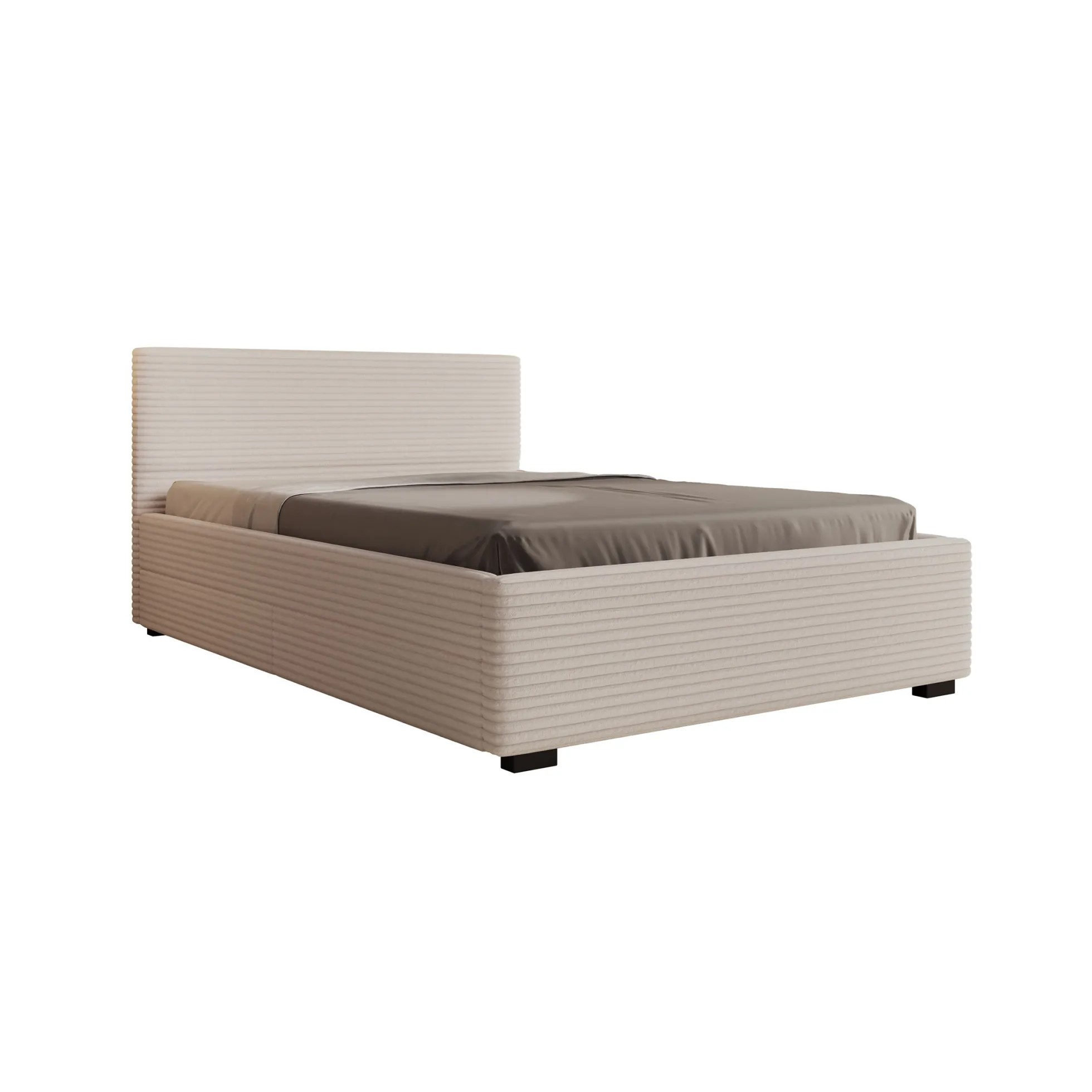 Loox - Tweepersoonsbed - Beige ribstof - 140x200 cm