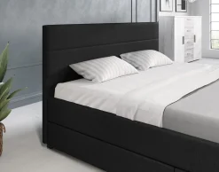 Loox - Tweepersoonsbed met 4 lades - Stof zwart - 160x200 cm