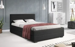 Loox - Tweepersoonsbed met 4 lades - Stof zwart - 140x200 cm