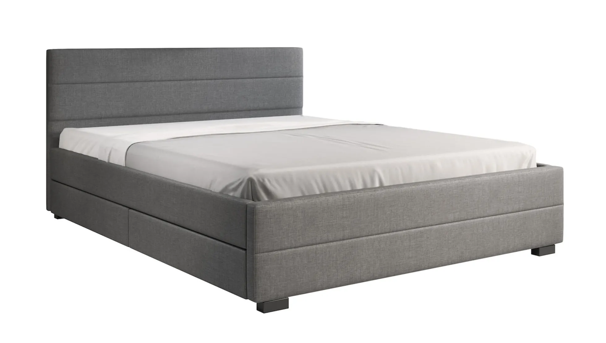 Loox - Tweepersoonsbed met 4 lades - Stof grijs - 160x200 cm