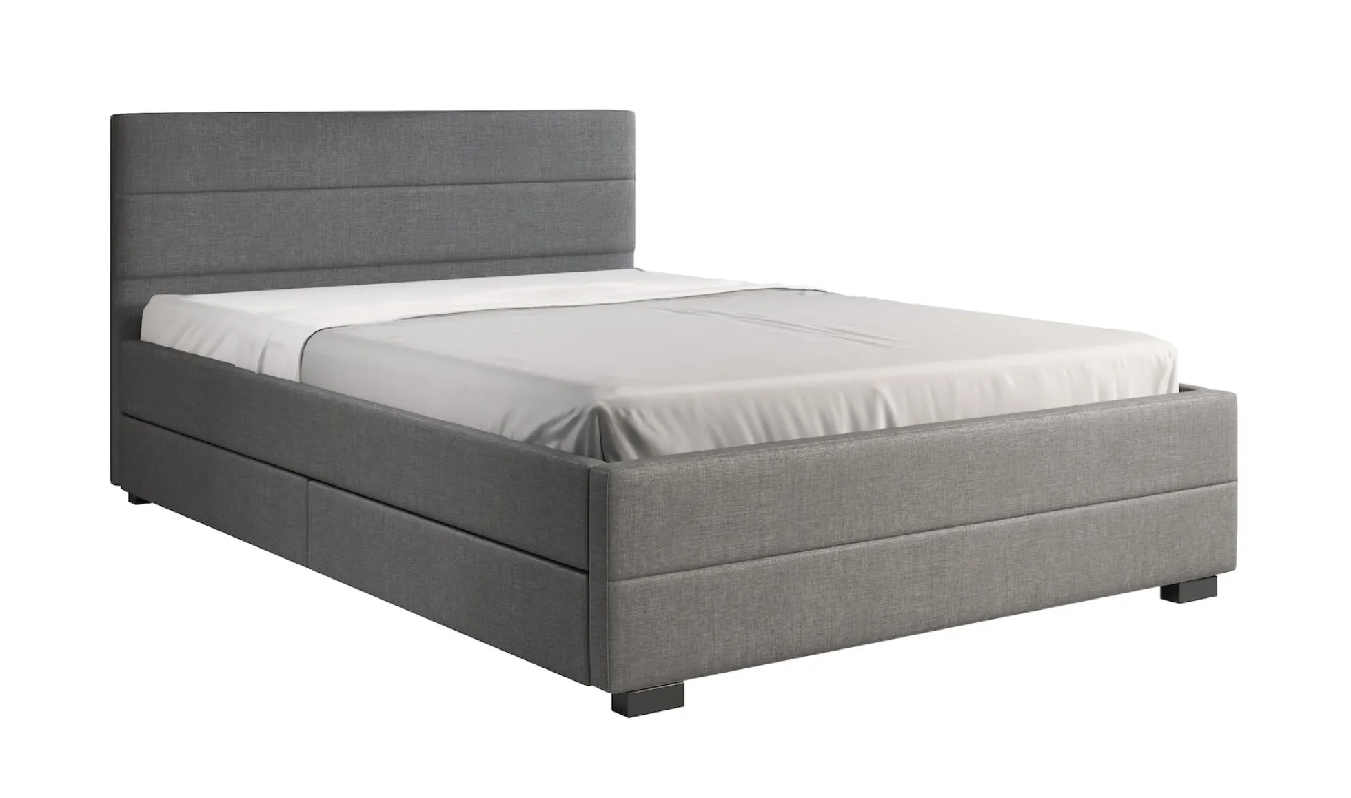 Loox - Tweepersoonsbed met 4 lades - Stof grijs - 140x200 cm