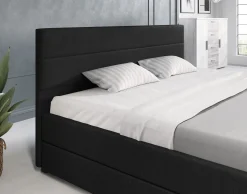 Loox - Tweepersoonsbed met 4 lades - Stof zwart - 180x200 cm