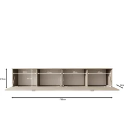 Lornes - TV-Meubel - Beige - 180x35x38 cm