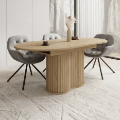Loro - Eetkamertafel ovaal - Uitschuifbaar - Eikenpatroon - 180-220x90