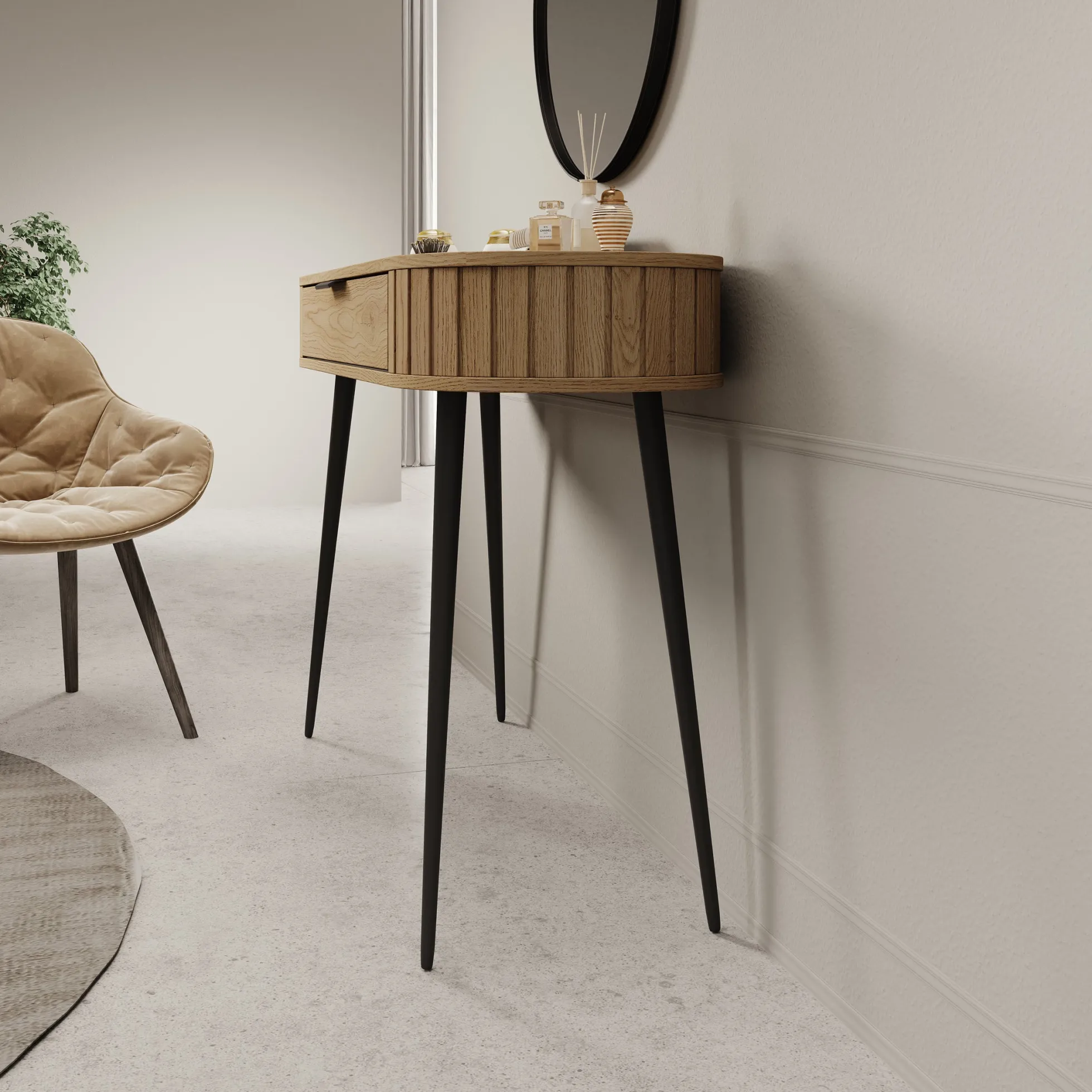 Loro - Kaptafel - Eikenpatroon - 120x40x80 cm