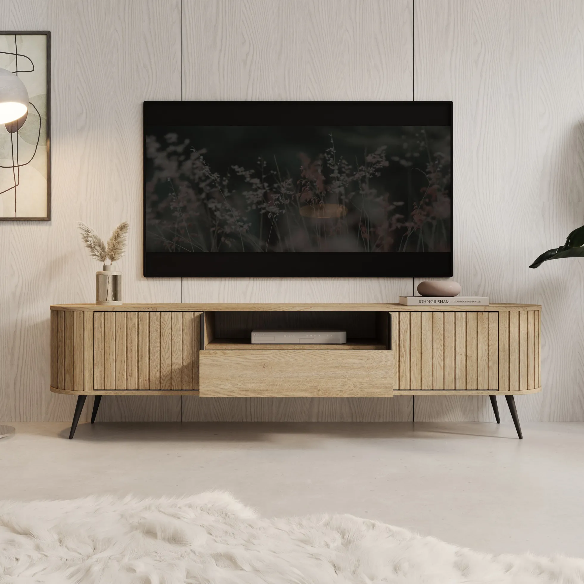 Loro - TV-Meubel - Eikenpatroon - 196x40x52 cm