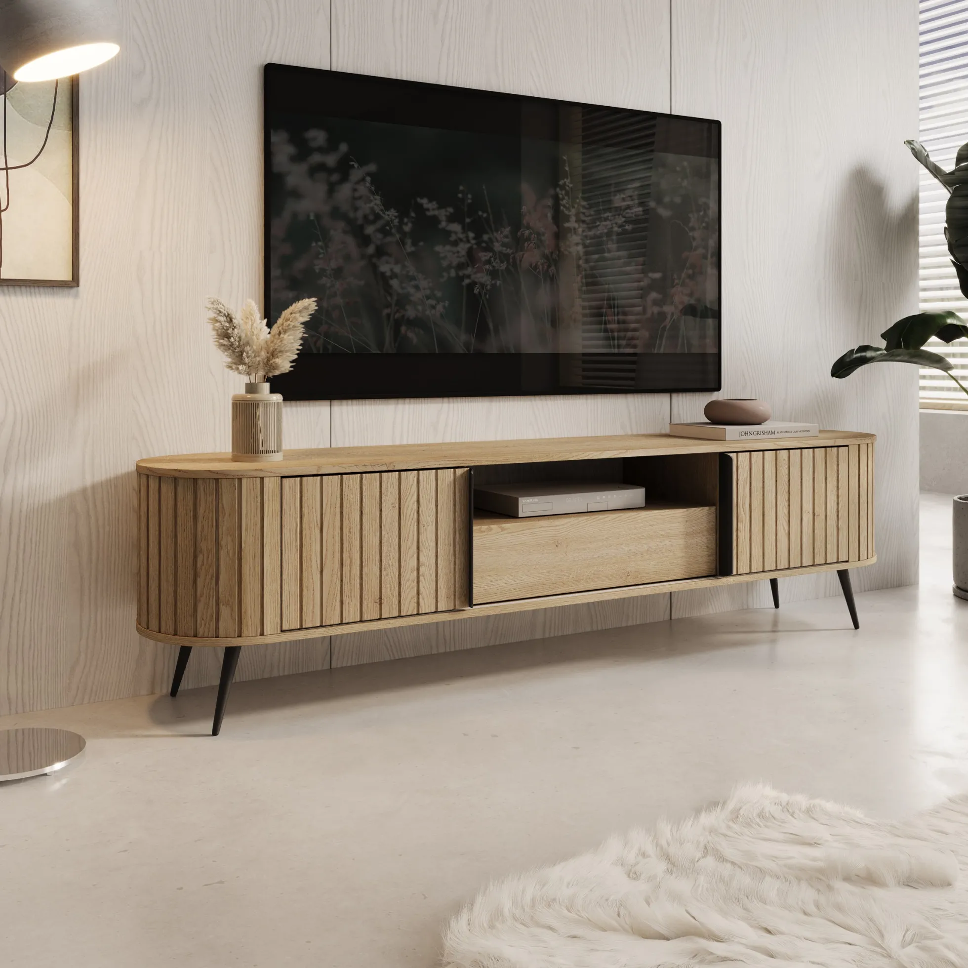 Loro - TV-Meubel - Eikenpatroon - 196x40x52 cm