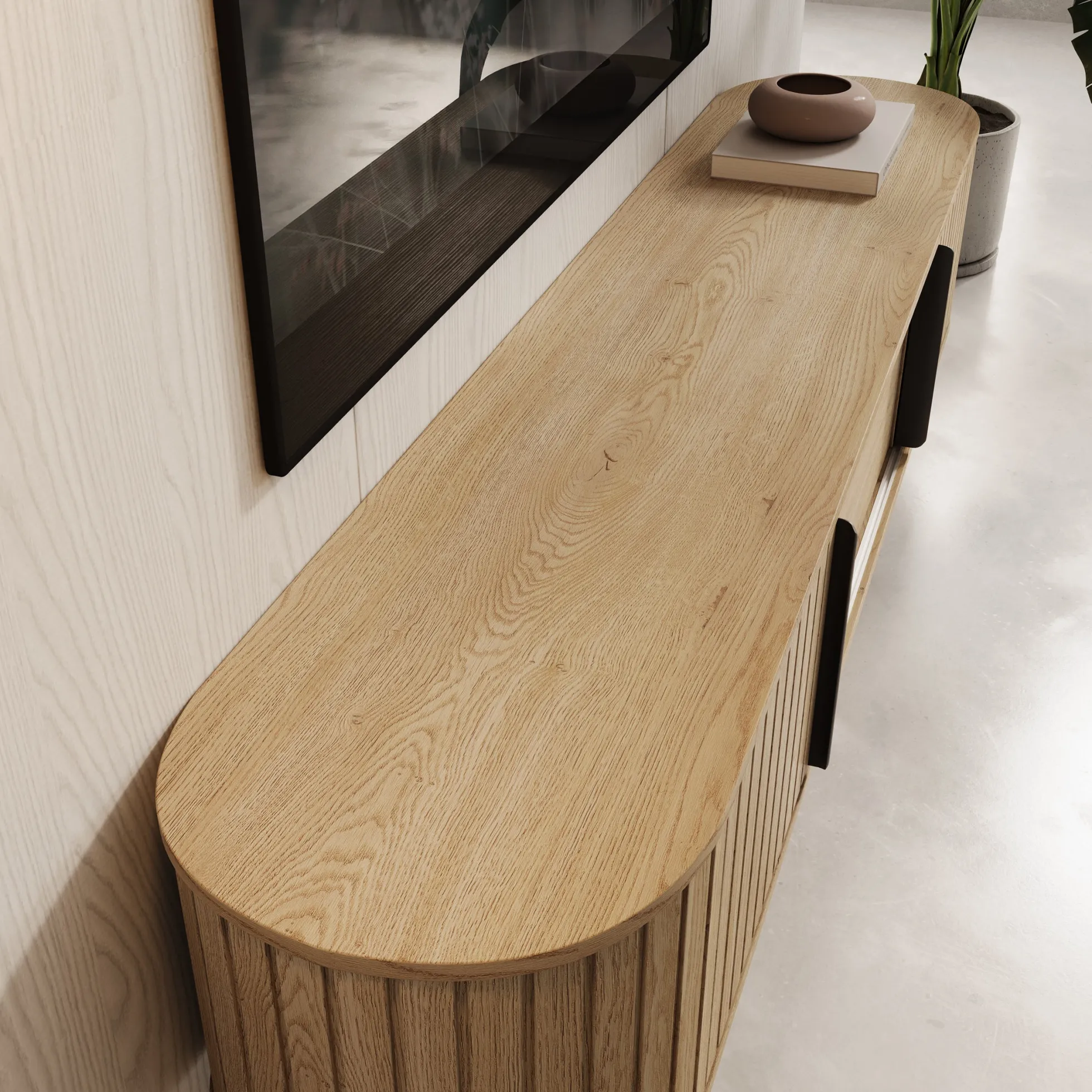 Loro - TV-Meubel - Eikenpatroon - 196x40x52 cm